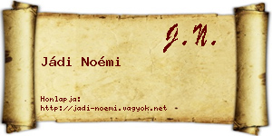 Jádi Noémi névjegykártya